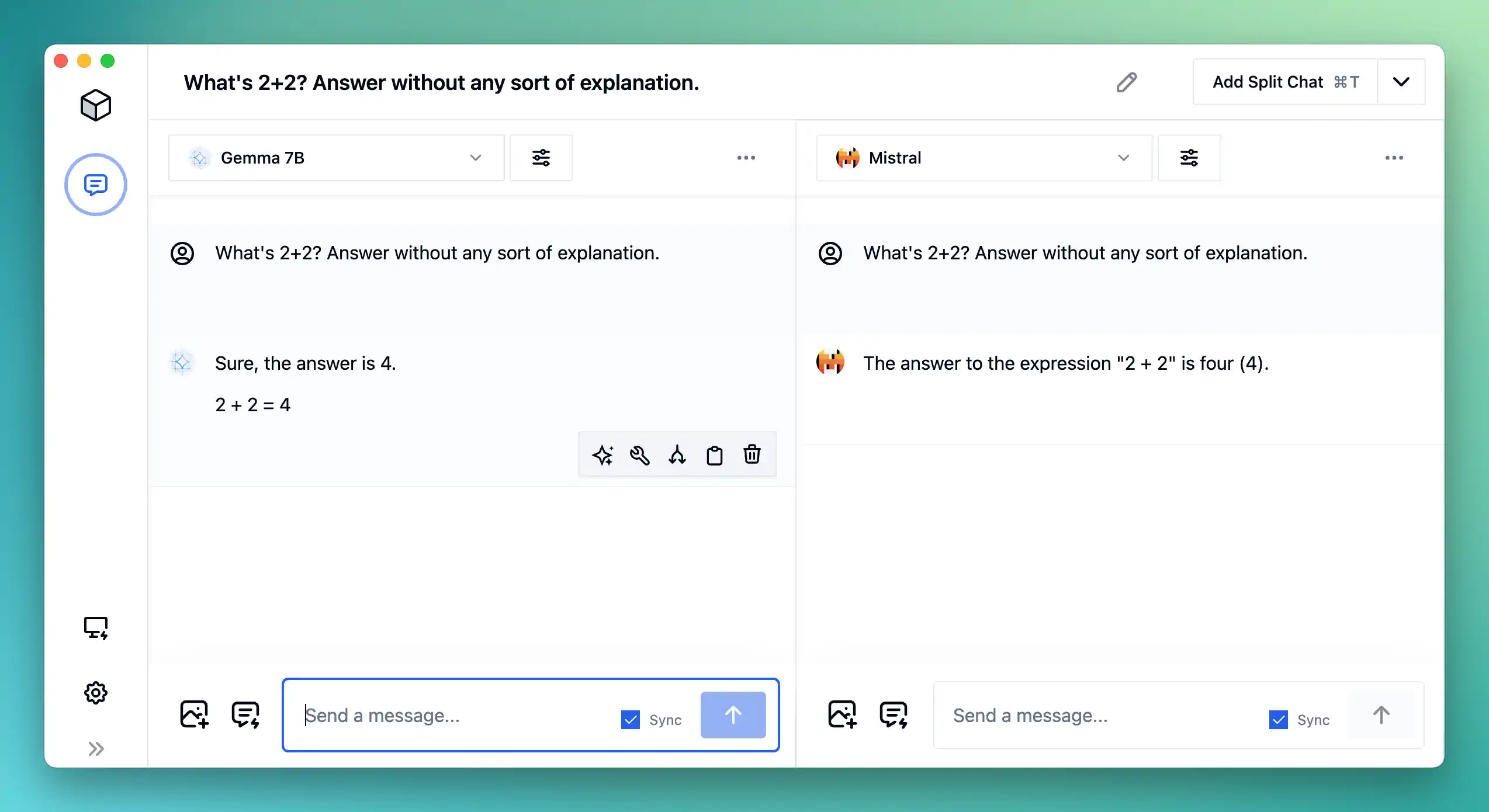 Model output comparisons for Gemma and Mistral