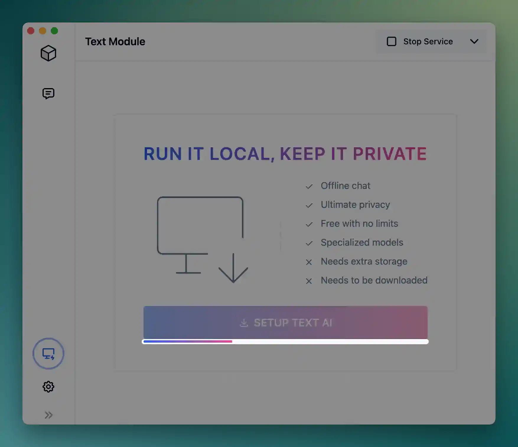 Text Module update screen