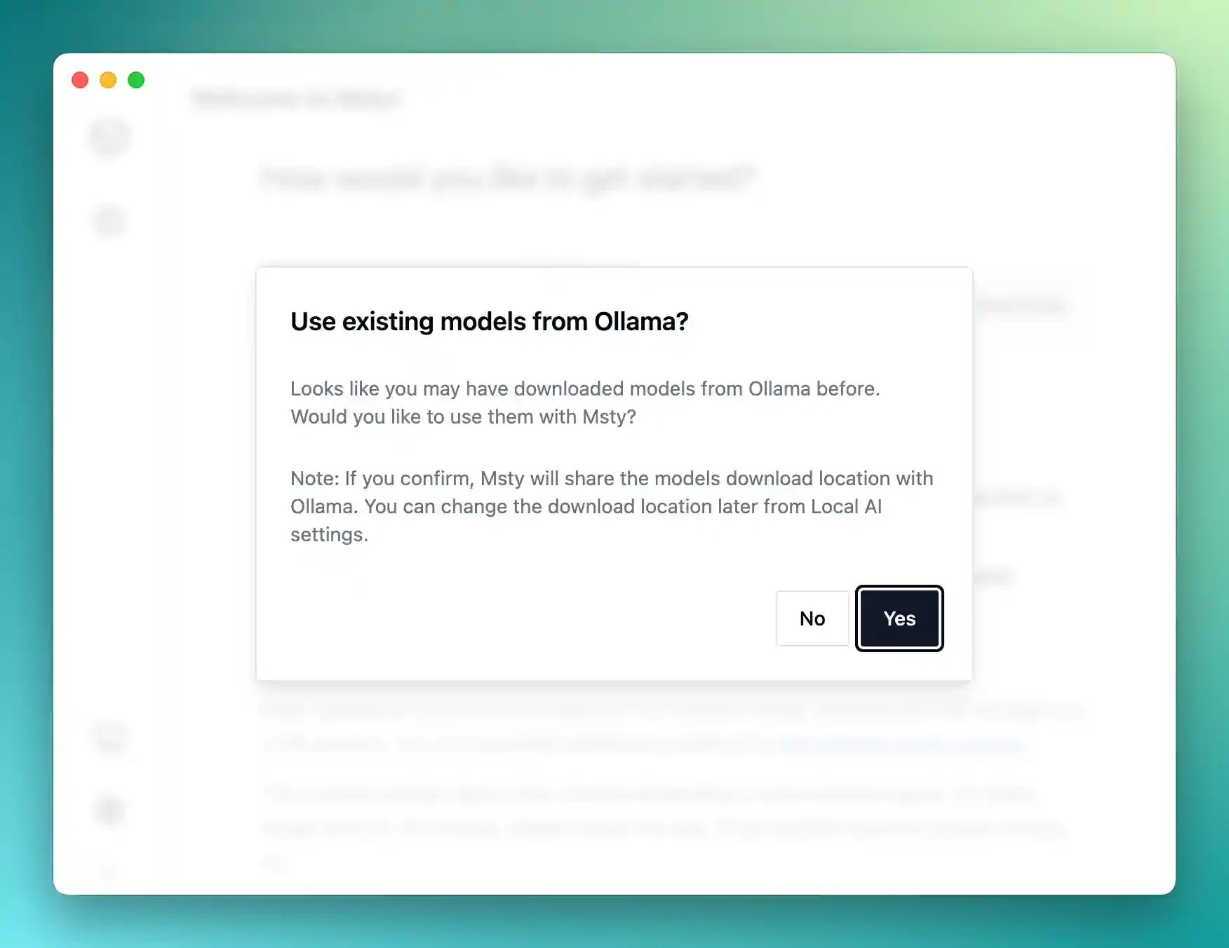 Local Text AI onboarding with existing Ollama models