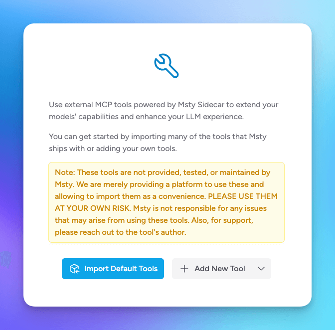 import default tools